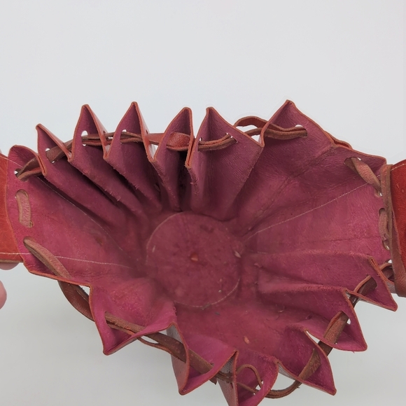 Vintage Taureg Expandable Bag Purse Wallet Embroidery Detail Made In  Lybia - Picture 8 of 9